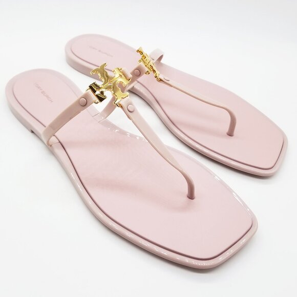 NEW Tory Burch Women's 12 Roxanne Jelly Sandals Meadowsweet/Gold Pink $128 Thong - Picture 6 of 16